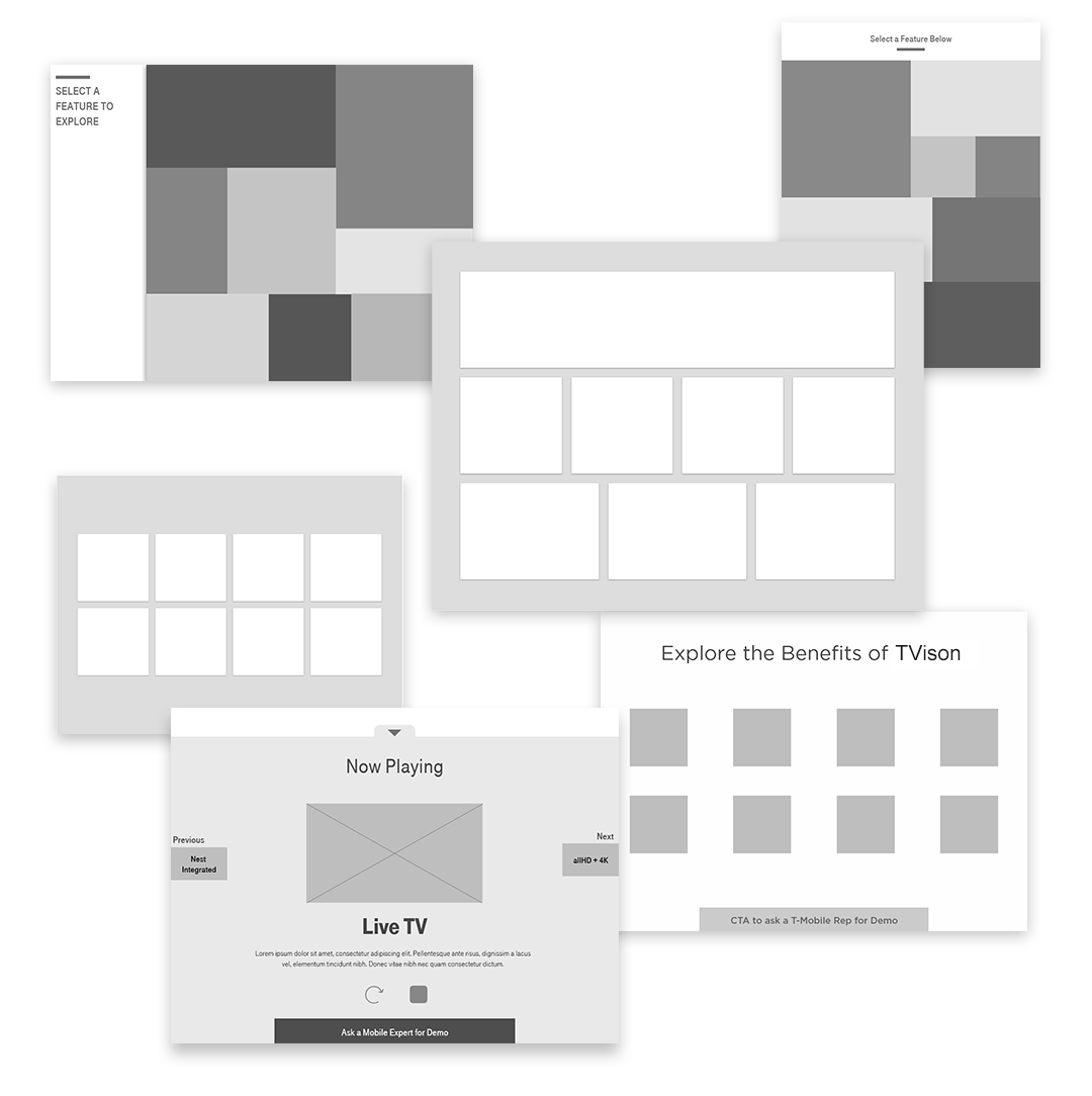 A range of lo-fi concepts for the tablet interface.