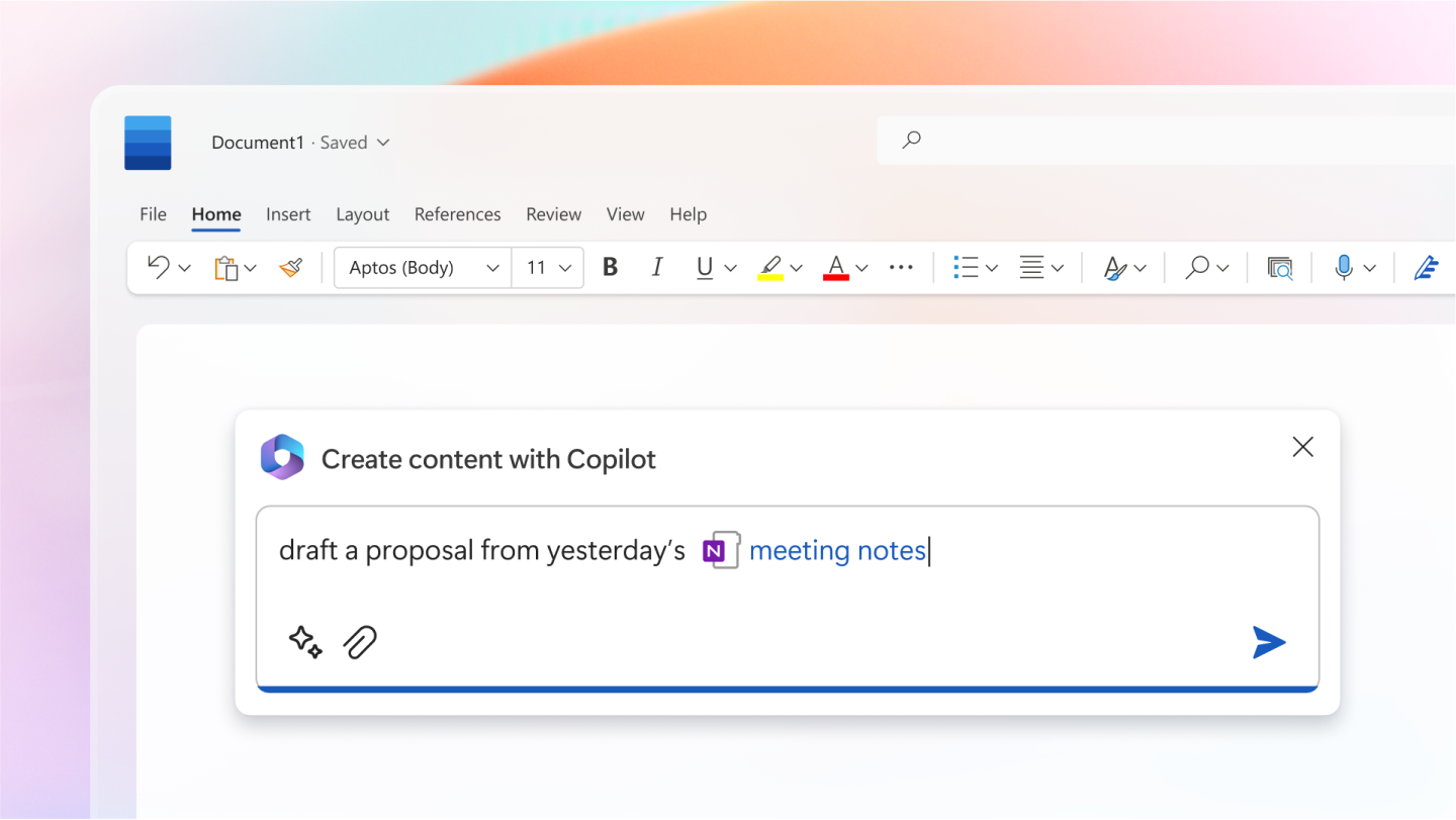 A promotional image of Copilot in Word